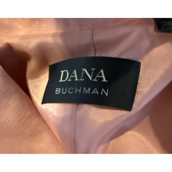 Dana‎ Buchman Womens Size 14 Peach Open Blazer Jacket Linen Blend Career Preppy - Picture 4 of 7